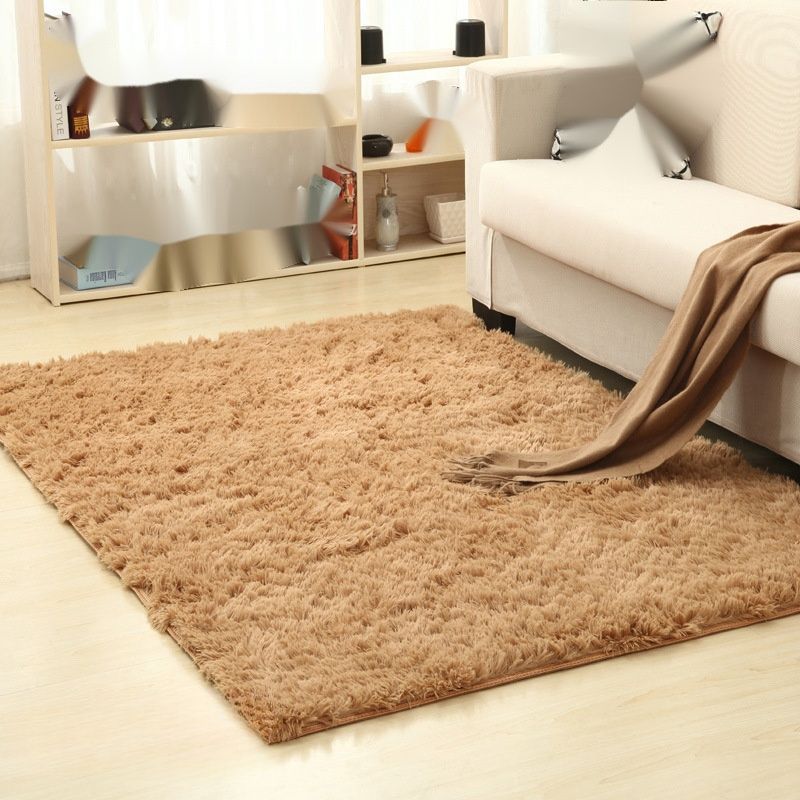 200*160cm Silk and wool carpet| tie-dyed long hair carpet| living room solid color carpet|Non-woven plastic dot backing carpet