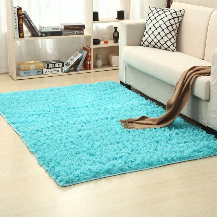 200*160cm Silk and wool carpet| tie-dyed long hair carpet| living room solid color carpet|Non-woven plastic dot backing carpet