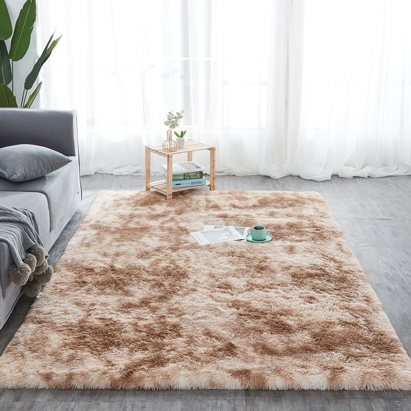 200*160cm Silk and wool carpet| tie-dyed long hair carpet| living room solid color carpet|Non-woven plastic dot backing carpet