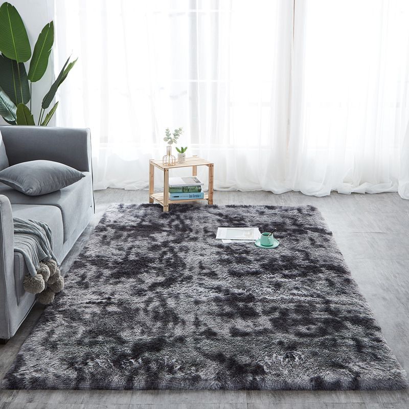 200*160cm Silk and wool carpet| tie-dyed long hair carpet| living room solid color carpet|Non-woven plastic dot backing carpet
