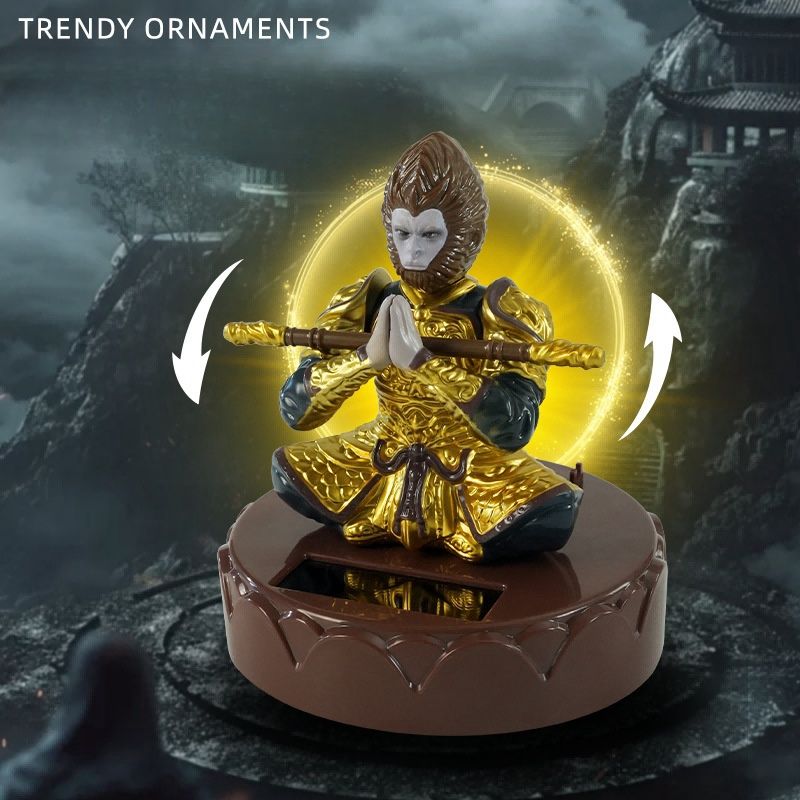 Black Myth Wukong Car ornament| Car Solar ornament| Creative Trendy Plastic Car Ornament|solar charging Wukong ornament