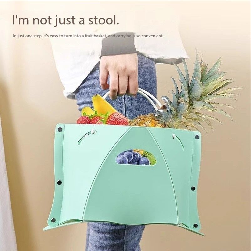 Card folding stool, outdoor camping and fishing multifunctional, Reticule basket folding stool, portable plastic stool
