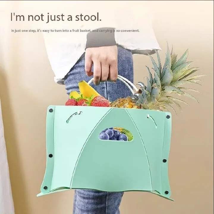 Card folding stool, outdoor camping and fishing multifunctional, Reticule basket folding stool, portable plastic stool