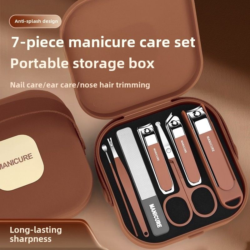 7PCS in set Portable new nail cutting tool set anti splash nail clipper set for home professional nail trimming