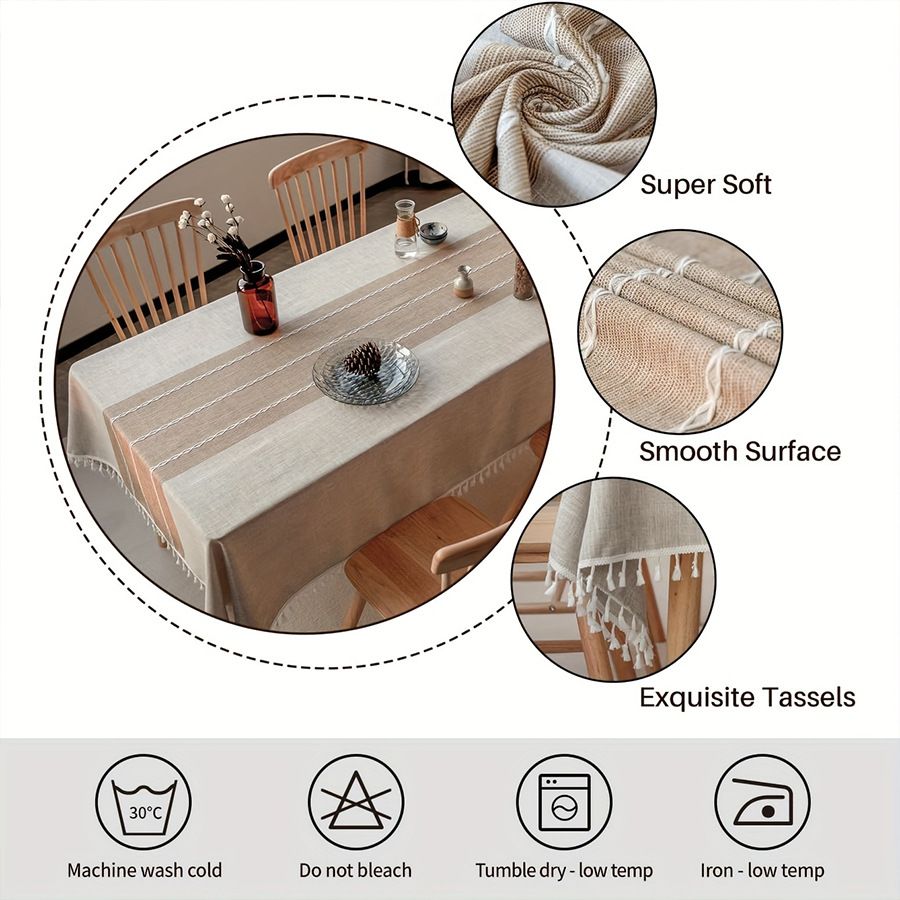 Table cloth Modern minimalist dining table cloth, home decoration table cloth, rectangular imitation cotton and linen tea table tablecloth, home dining table tablecloth