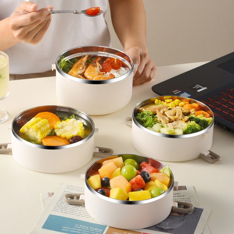 Stainless steel insulated multi-layer lunch box, Portable Microwaveable Sealed household thickened lunch box Insulated To-Go lunch box suitable for office and school people