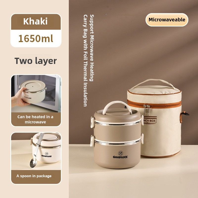 Stainless steel insulated multi-layer lunch box, Portable Microwaveable Sealed household thickened lunch box Insulated To-Go lunch box suitable for office and school people