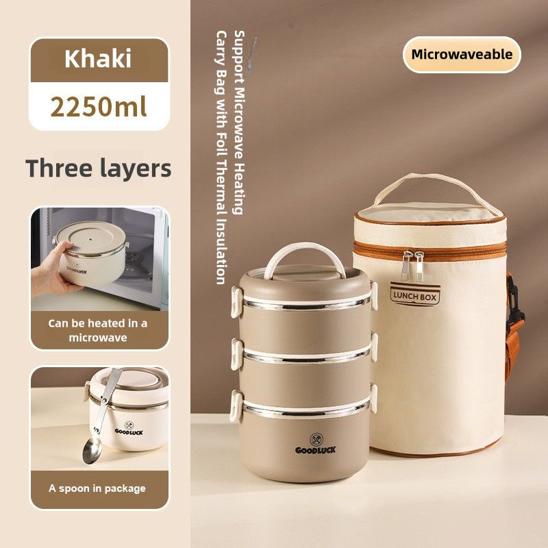 Stainless steel insulated multi-layer lunch box, Portable Microwaveable Sealed household thickened lunch box Insulated To-Go lunch box suitable for office and school people