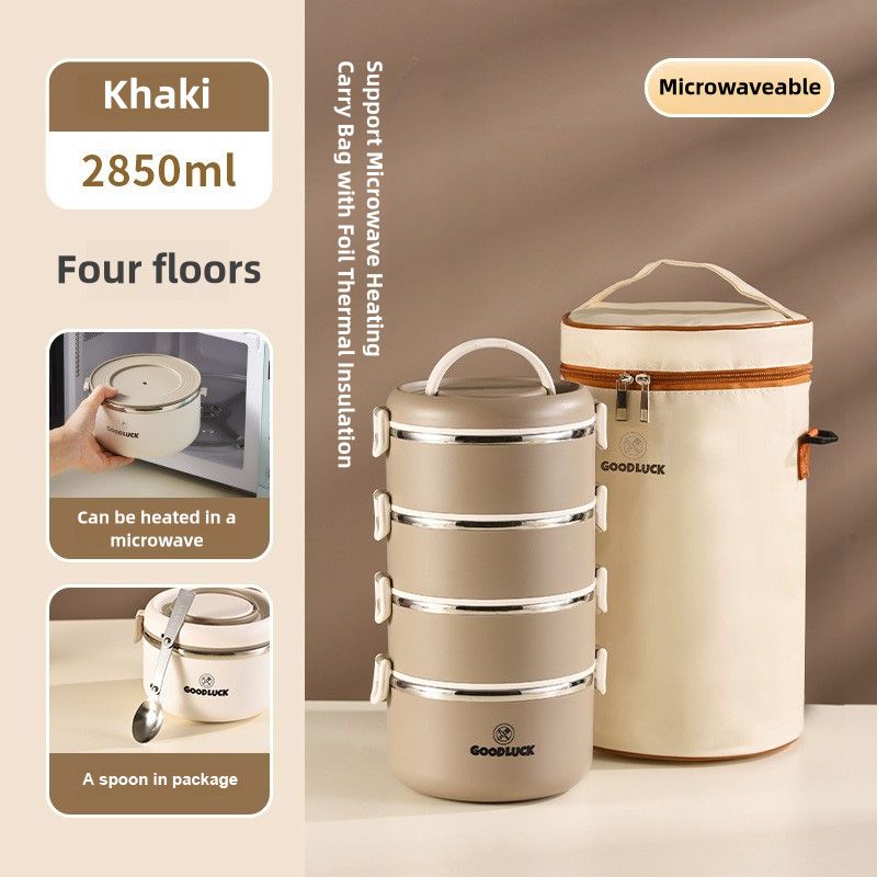 Stainless steel insulated multi-layer lunch box, Portable Microwaveable Sealed household thickened lunch box Insulated To-Go lunch box suitable for office and school people
