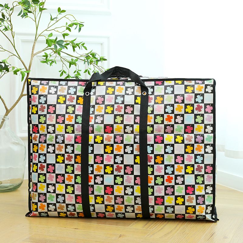Non woven laminated moving bag, large waterproof luggage packing bag, large capacity cotton quilt storage travel bag