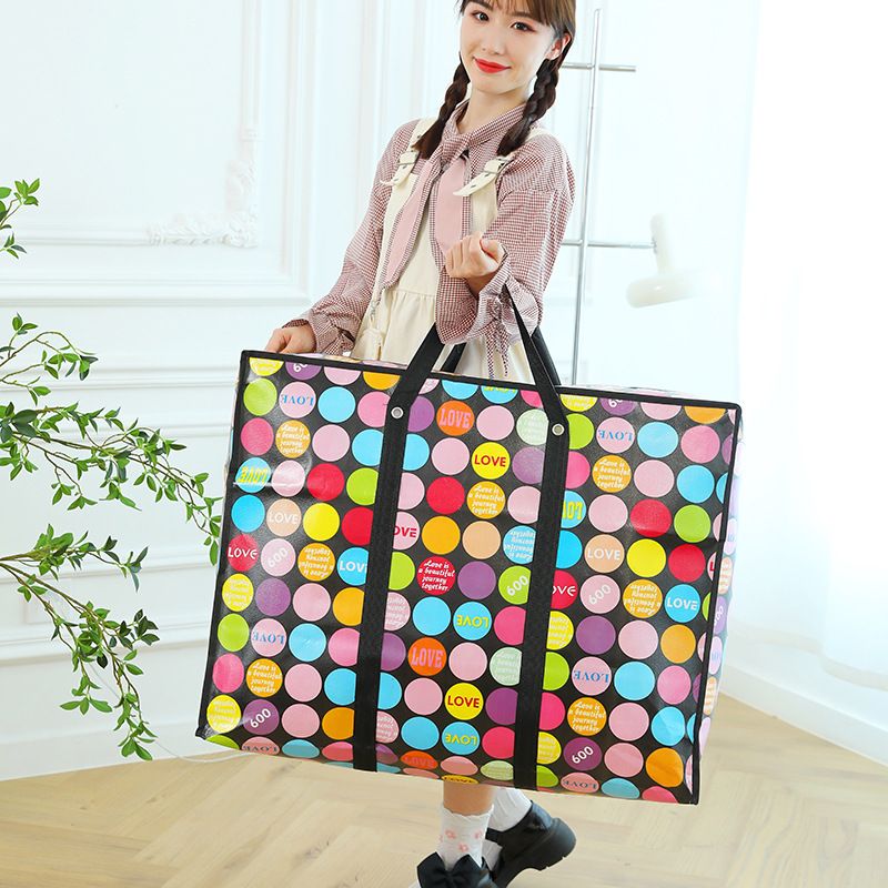Non woven laminated moving bag, large waterproof luggage packing bag, large capacity cotton quilt storage travel bag