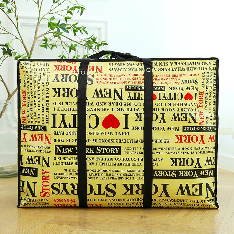Non woven laminated moving bag, large waterproof luggage packing bag, large capacity cotton quilt storage travel bag