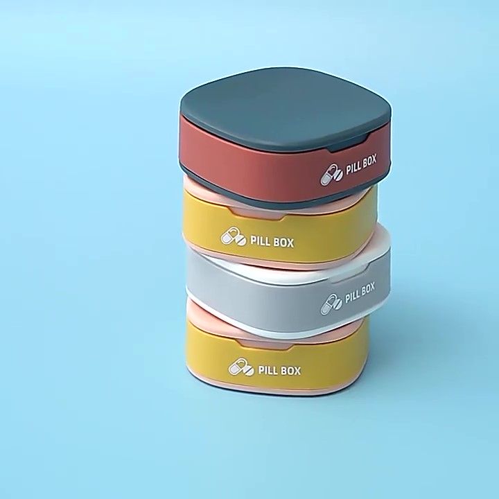 Portable Small Mini Medicine Box 7-day Pill Box Medicine Packaging Box Portable Pill organizer Medicine Sealed Storage box