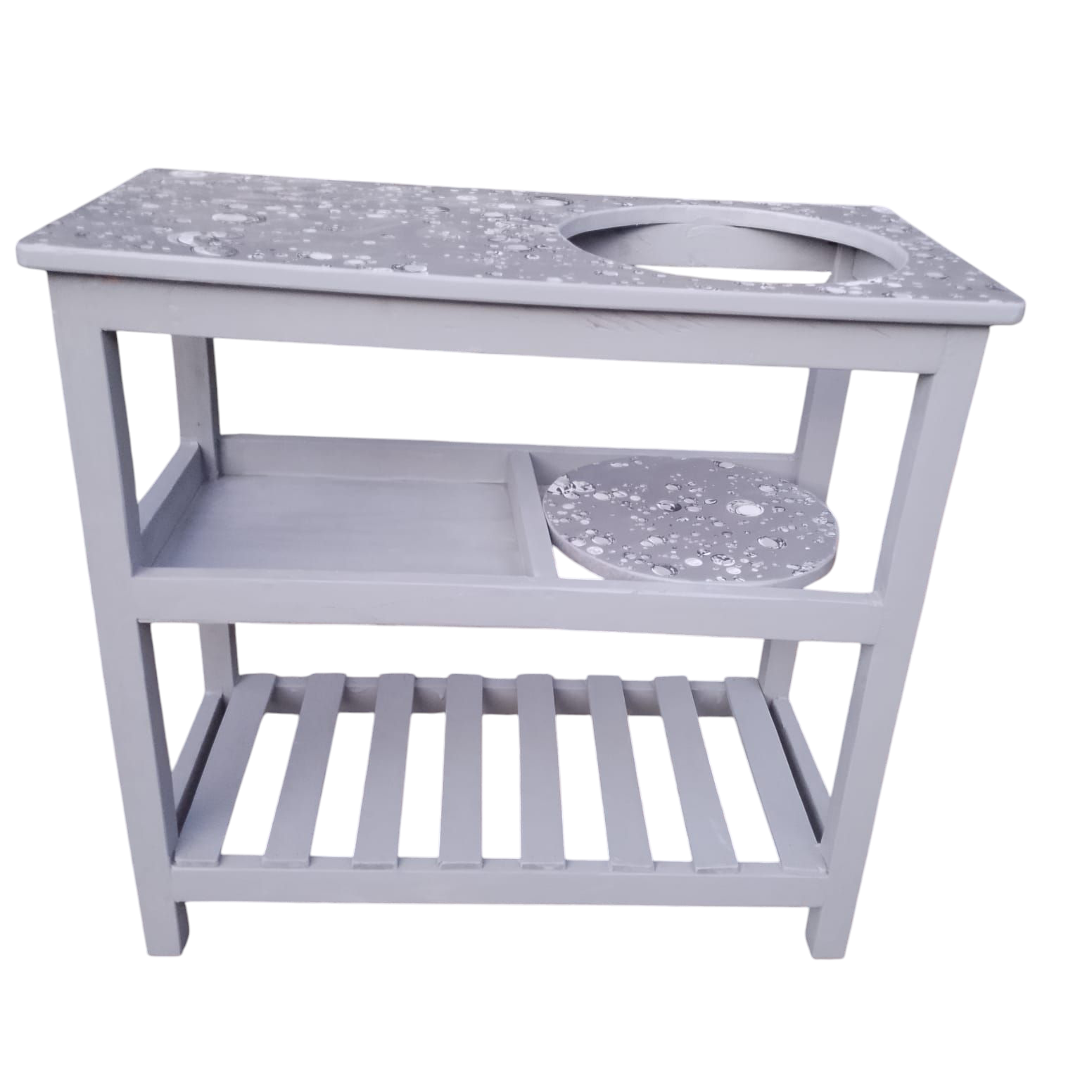 (Easter sale)Modern strong and classic kitchen table,Wooden strong Kitchen table with racks. suitable for 6KG cooking Meko.as picture