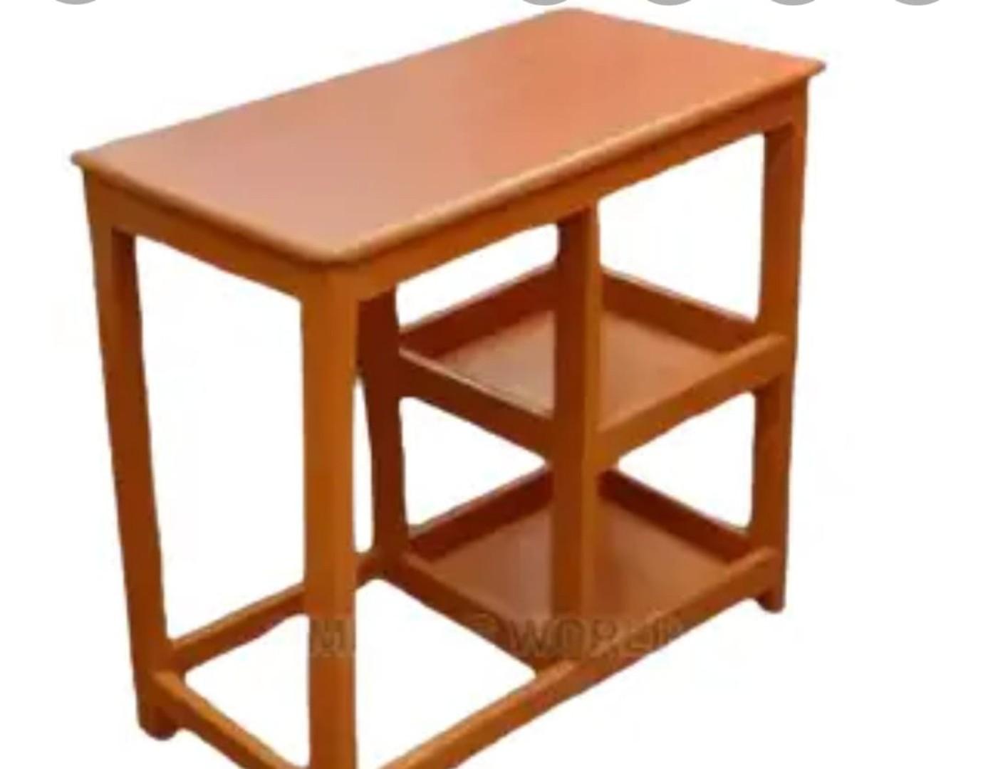 [SUPERIOR QUALITY]  Modern strong and classic kitchen table,Wooden strong Kitchen table with racks. brown as picture suitable for table top burner gas burner.