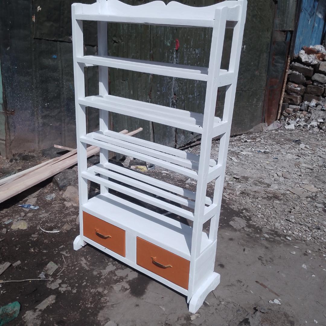 [SUPERIOR QUALITY]  6 layers Wooden Shoe Rack Economical Shoe Shelf Simple Shoe Cabinet Multi-layer Assembly Door Dormitory Organizer Shoe Storage Rack as picture with storage drawers as picture