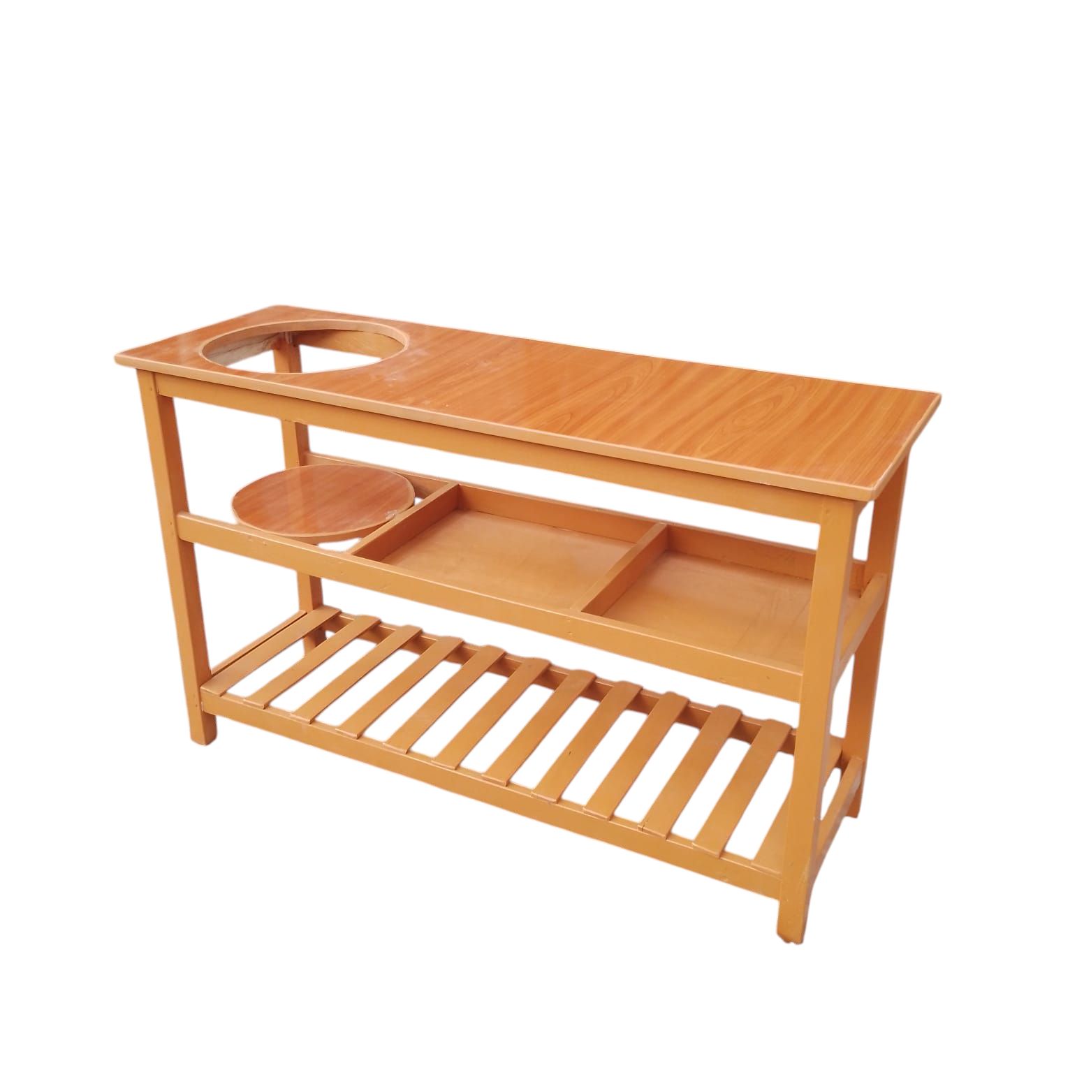 [Anniversary Sale] EXTRA LARGE Modern strong and classic kitchen table,Wooden strong Kitchen table with racks. suitable for 6KG cooking Meko.as picture