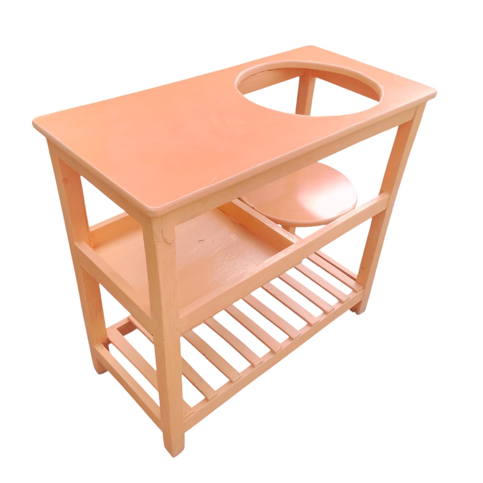 [Superior Quality] Offer price Modern strong and classic kitchen table,Wooden strong Kitchen table with racks. suitable for 6KG cooking Meko.as picture