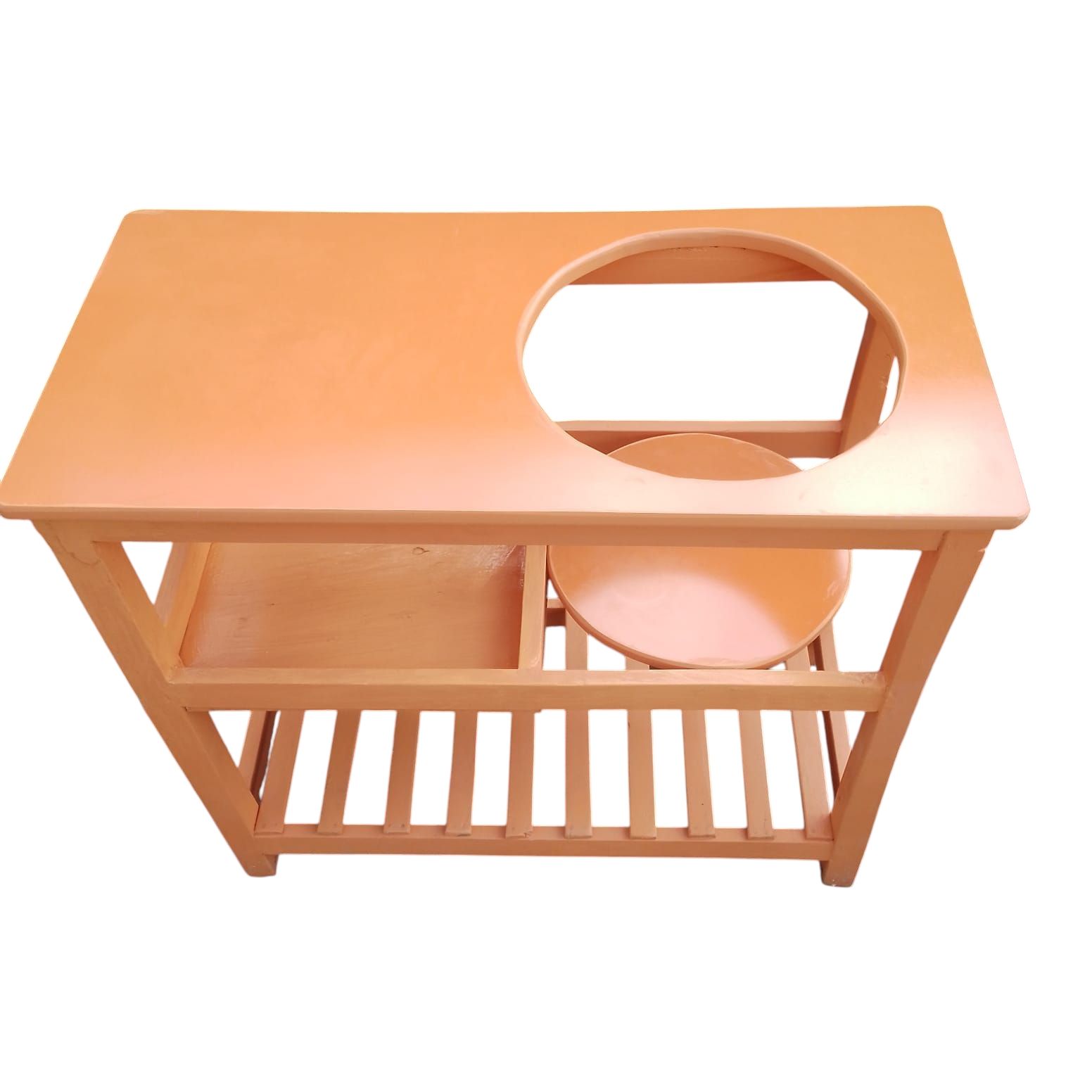 [Superior Quality] Offer price Modern strong and classic kitchen table,Wooden strong Kitchen table with racks. suitable for 6KG cooking Meko.as picture