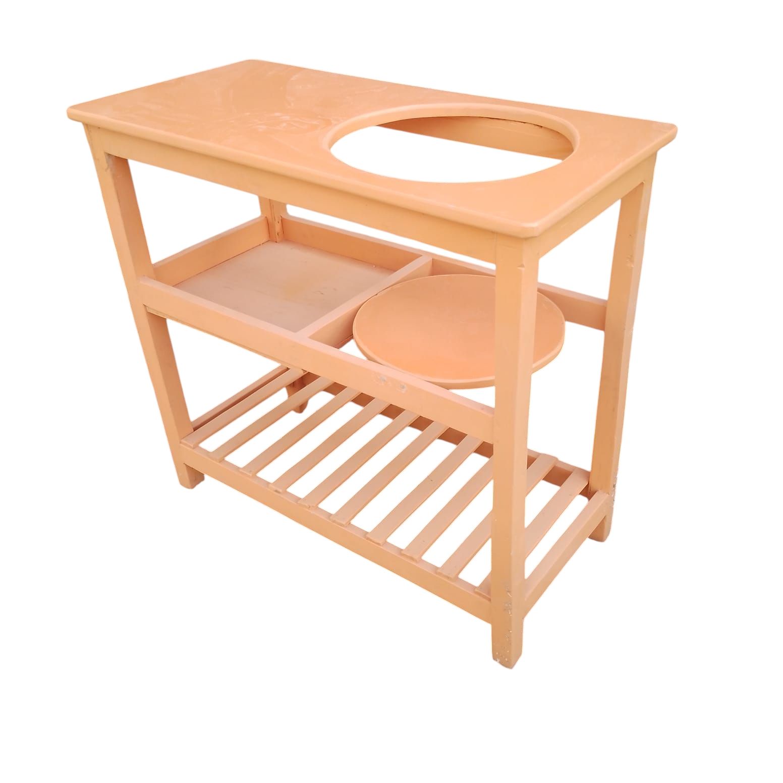 [Superior Quality] Offer price Modern strong and classic kitchen table,Wooden strong Kitchen table with racks. suitable for 6KG cooking Meko.as picture