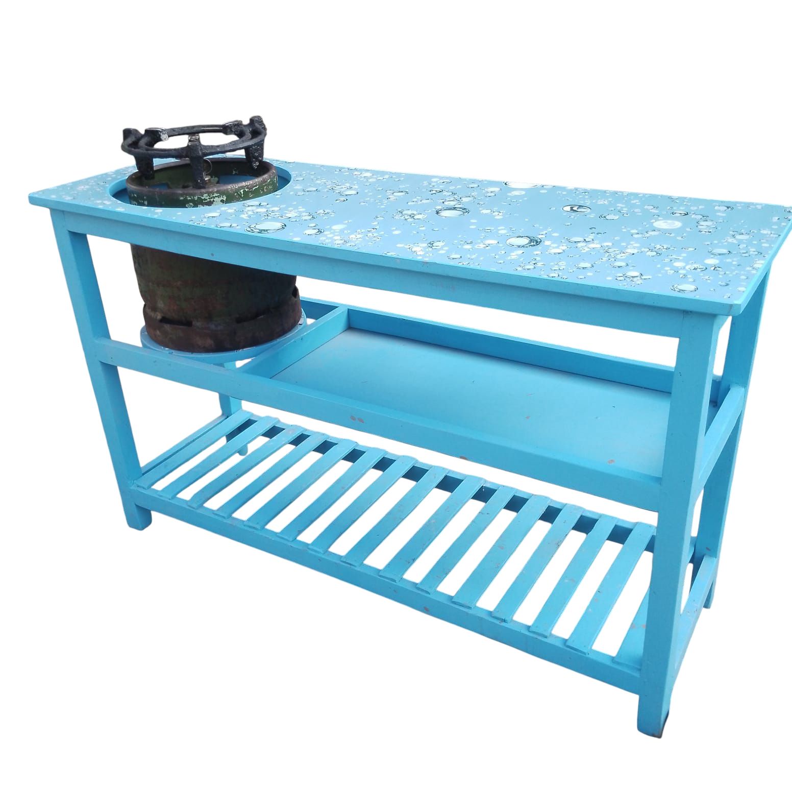 [Anniversary Sale] EXTRA LARGE Modern strong and classic kitchen table,Wooden strong Kitchen table with racks. suitable for 6KG cooking Meko.as picture