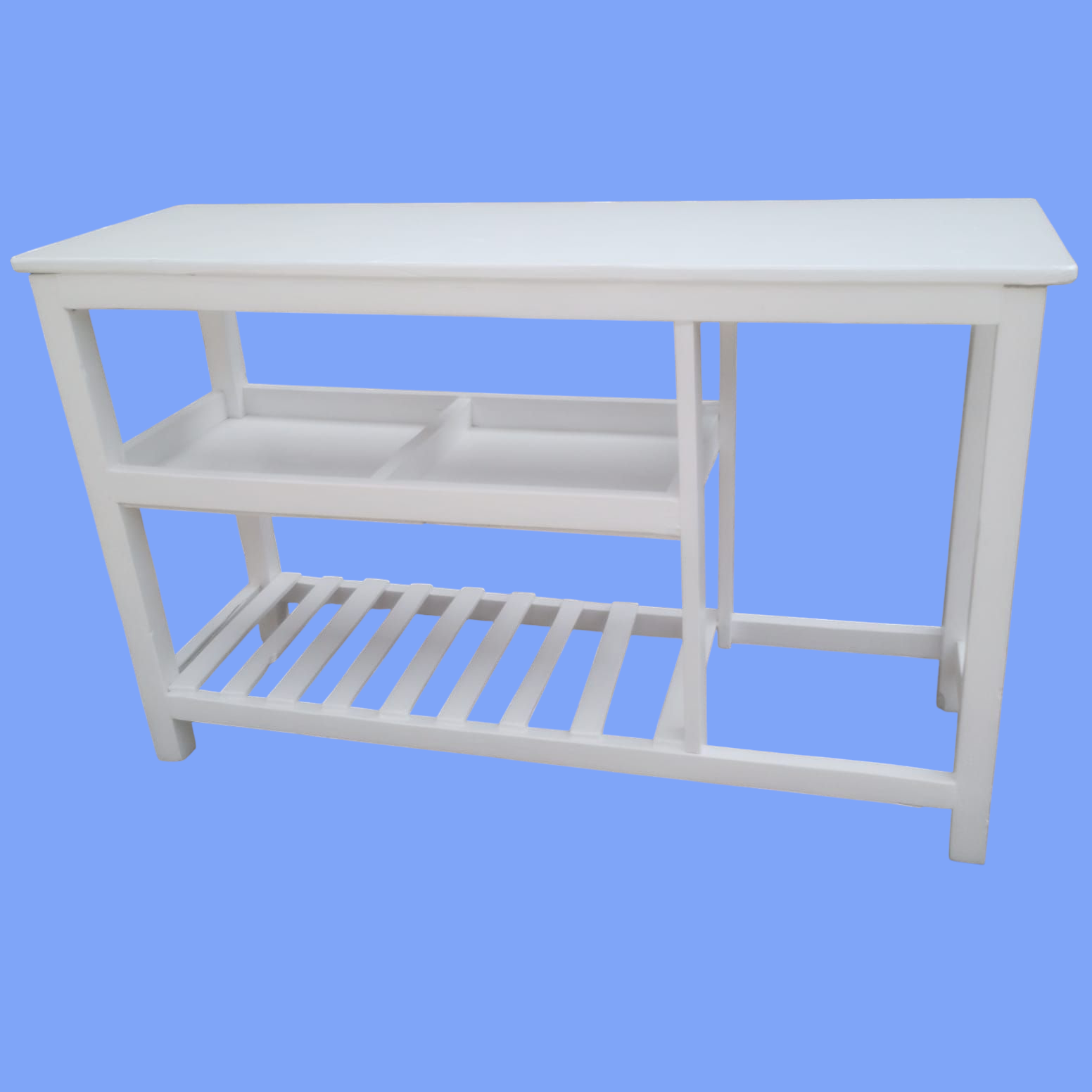 [SUPERIOR QUALITY] EXTRA LARGE Modern strong and classic kitchen table, Wooden strong Kitchen table with racks. as picture