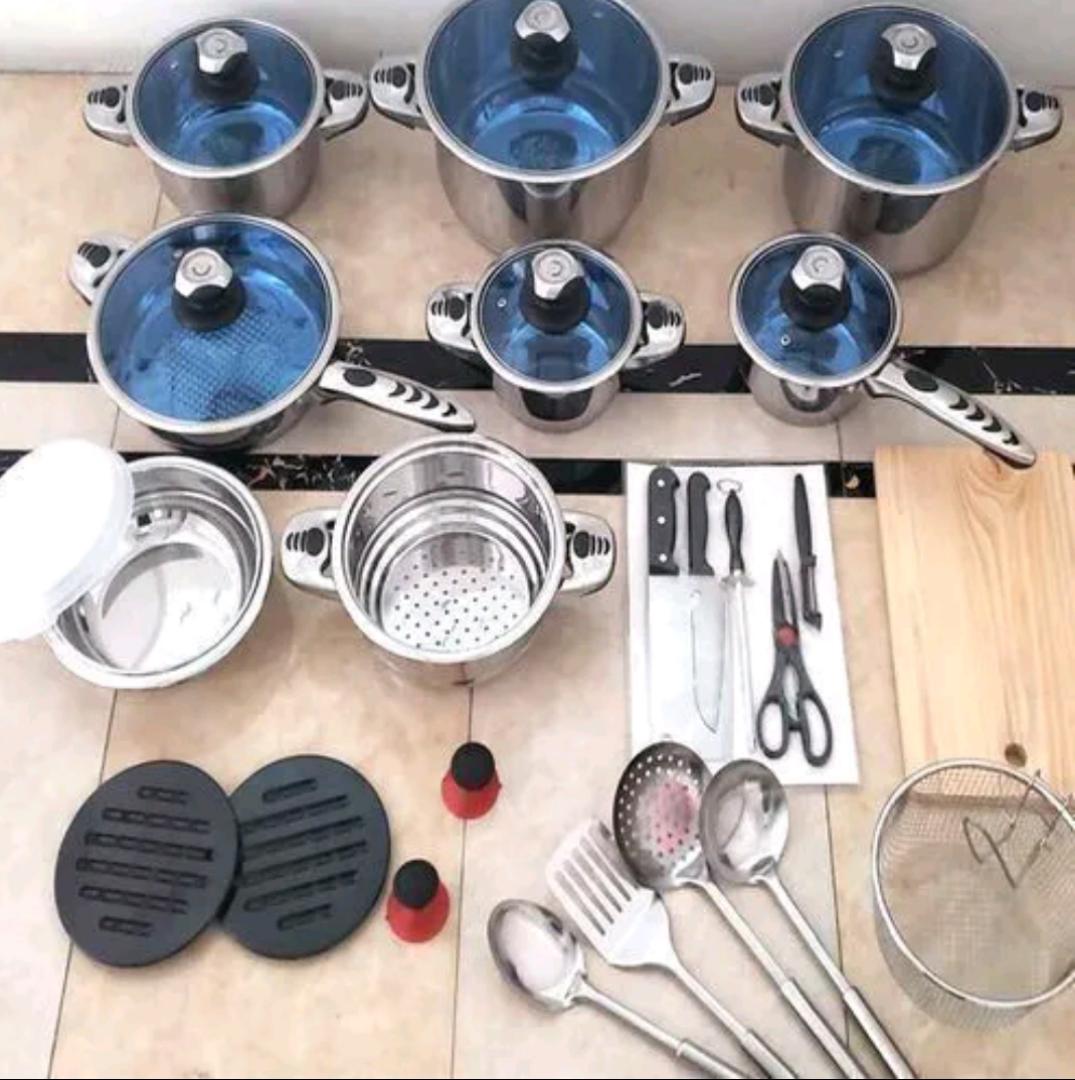 30pcs Marwa stainless steel cookware set.