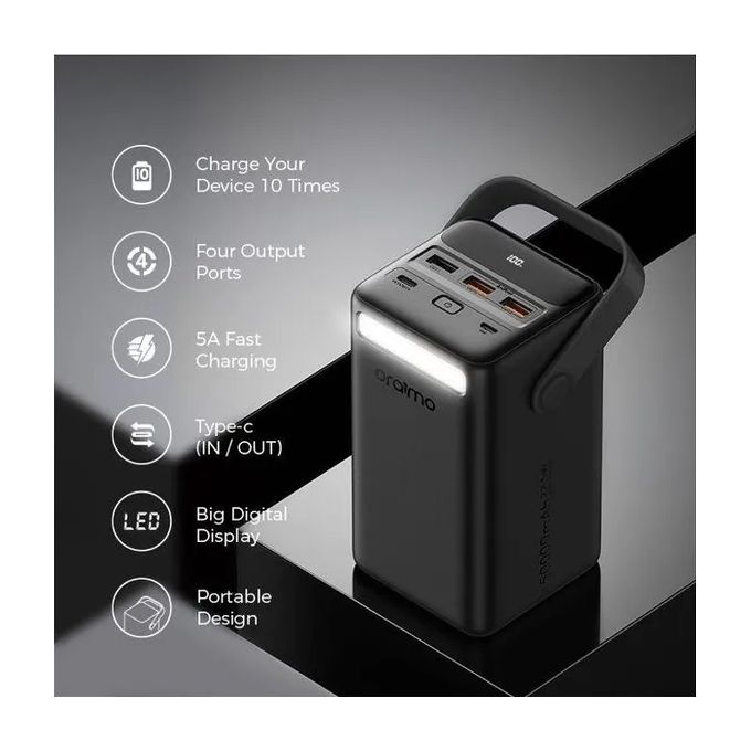 Oraimo PowerBox 500 50,000mAh 22.5W Fast Charging Power Bank – High-Capacity, Dual USB Output, Type-C Input (OPB-P500QN)