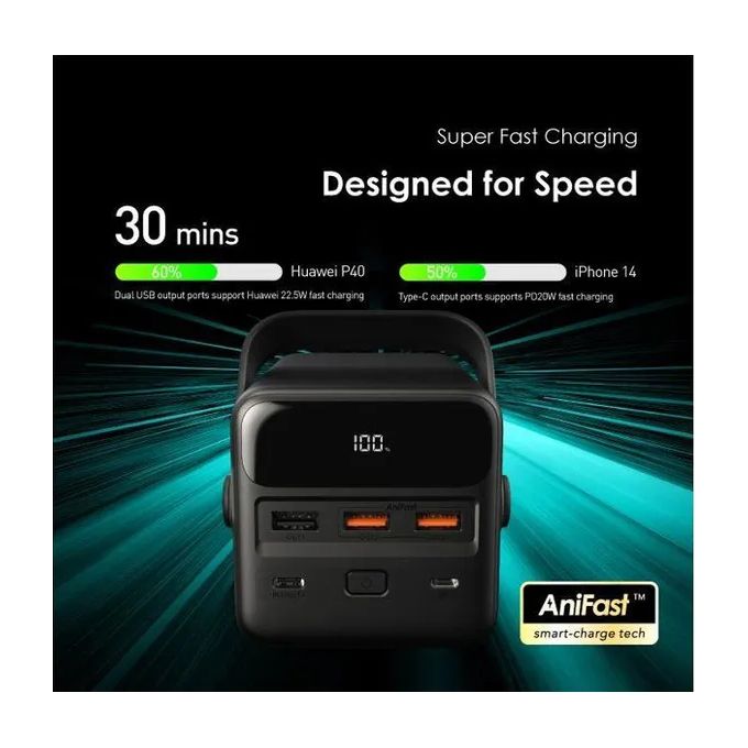 Oraimo PowerBox 500 50,000mAh 22.5W Fast Charging Power Bank – High-Capacity, Dual USB Output, Type-C Input (OPB-P500QN)