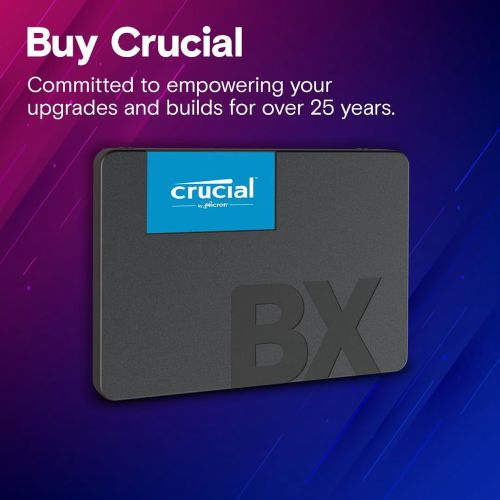 BX500 128GB SSD 3D NAND SATA 2.5-Inch Internal SSD, up to 540MB/s - CT1000BX500SSD1, Solid State Drive Fast SSD Compatible with all Laptops that has HDD Storage and Desktops