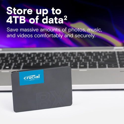 BX500 128GB SSD 3D NAND SATA 2.5-Inch Internal SSD, up to 540MB/s - CT1000BX500SSD1, Solid State Drive Fast SSD Compatible with all Laptops that has HDD Storage and Desktops