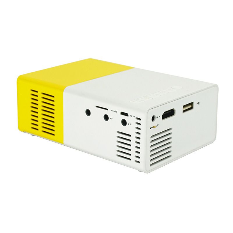 YG300 new model mini projector, portable home HD projector, plug in to connect to mobile phone with built-in speakers