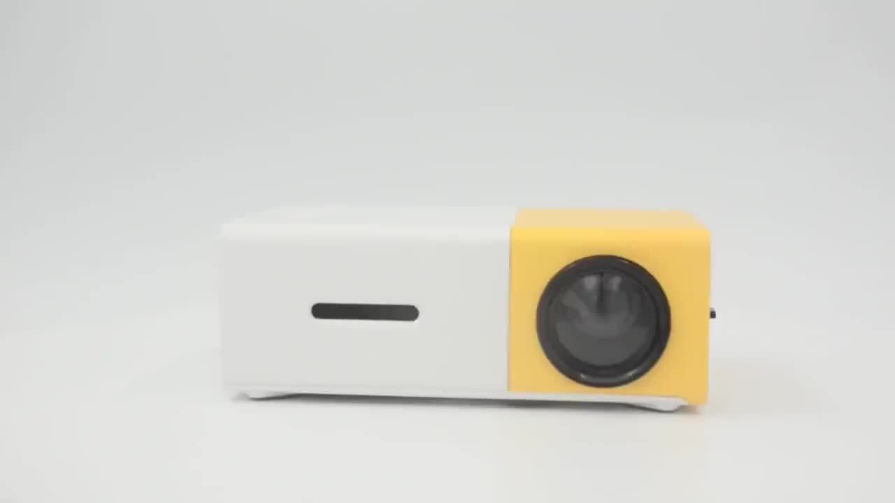 YG300 new model mini projector, portable home HD projector, plug in to connect to mobile phone with built-in speakers