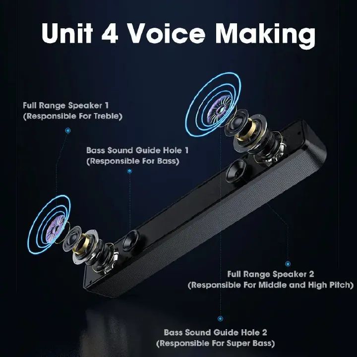 Surround sound bar wired computer speaker stereo subwoofer for desktop laptop TV mini speaker home theater system