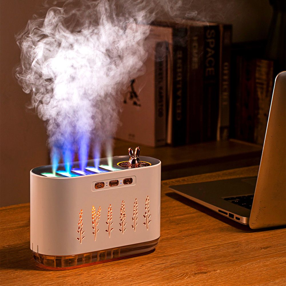 New Air Humidifier Home Silent Bedroom Five-hole Spray Aromatherapy Creative Dynamic Colorful Voice Control