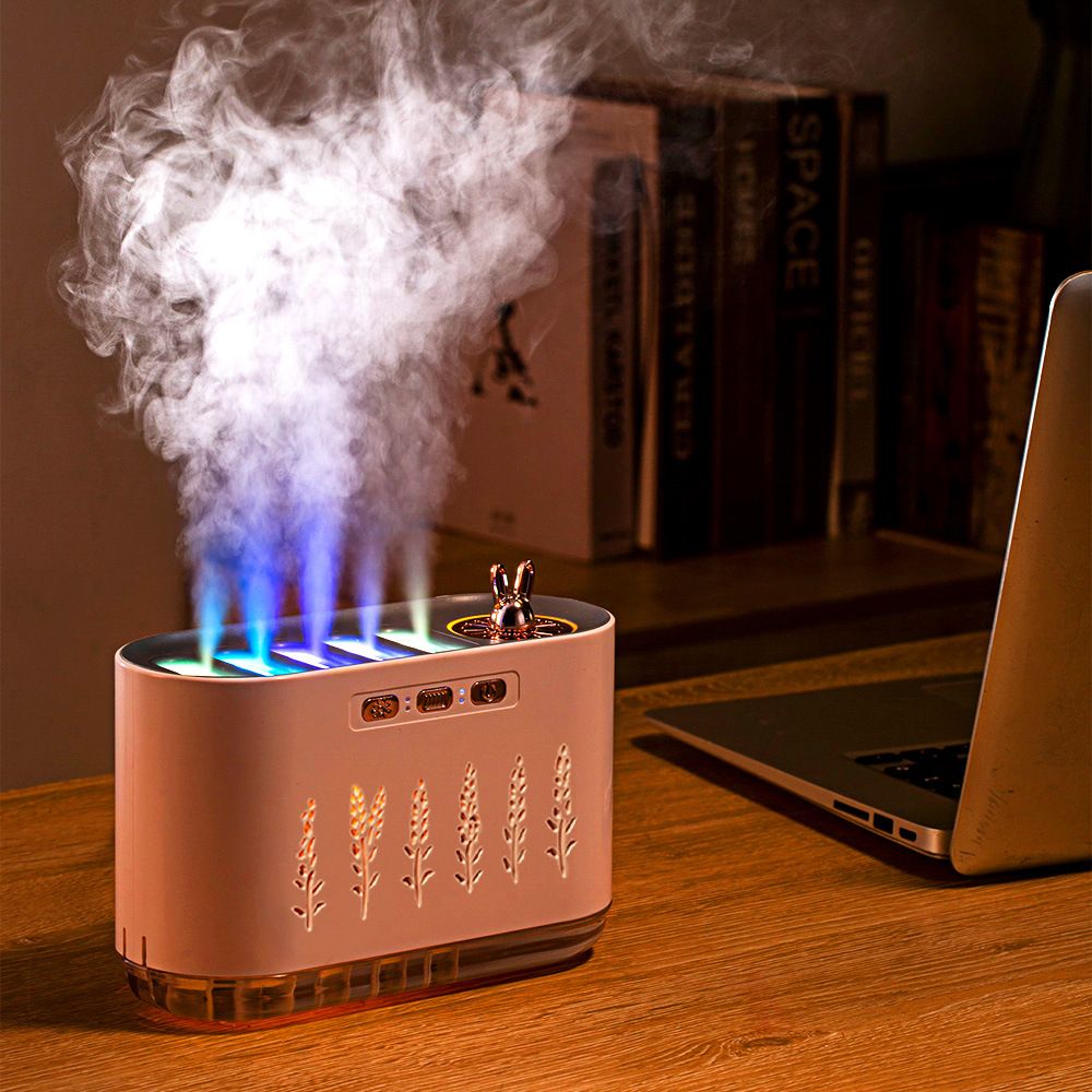 New Air Humidifier Home Silent Bedroom Five-hole Spray Aromatherapy Creative Dynamic Colorful Voice Control