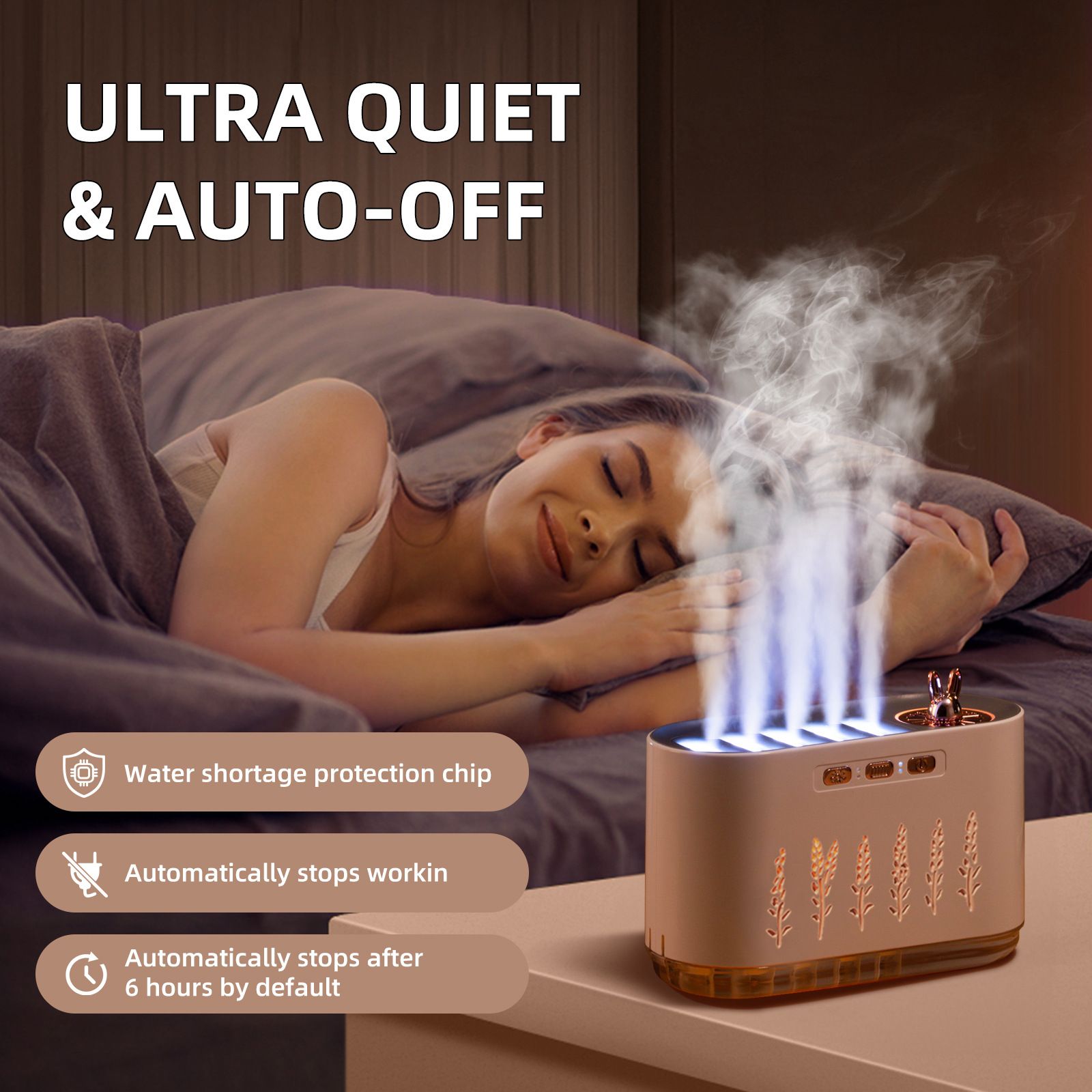 New Air Humidifier Home Silent Bedroom Five-hole Spray Aromatherapy Creative Dynamic Colorful Voice Control