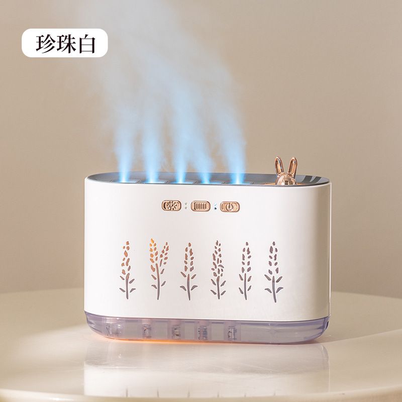 New Air Humidifier Home Silent Bedroom Five-hole Spray Aromatherapy Creative Dynamic Colorful Voice Control