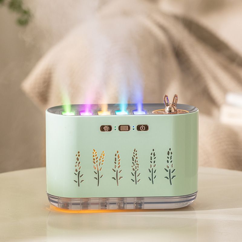 New Air Humidifier Home Silent Bedroom Five-hole Spray Aromatherapy Creative Dynamic Colorful Voice Control