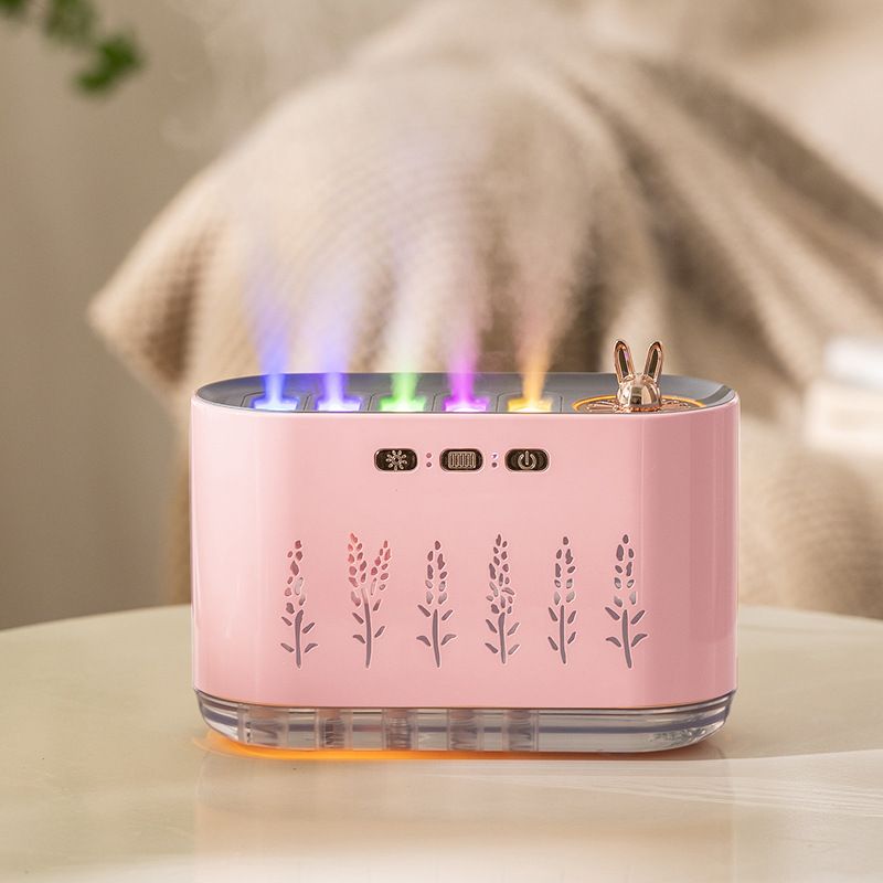New Air Humidifier Home Silent Bedroom Five-hole Spray Aromatherapy Creative Dynamic Colorful Voice Control