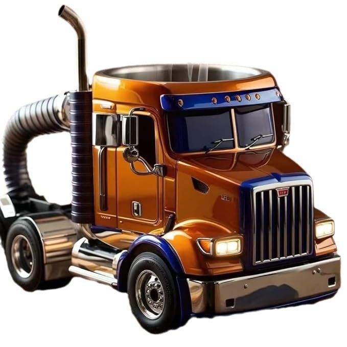 Home semi-trailer truck coffee cup mug.