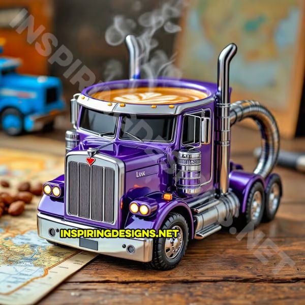Home semi-trailer truck coffee cup mug.