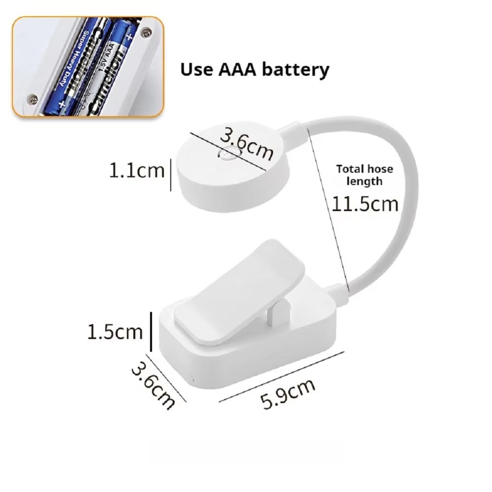 Mini Clip Book Lamp LED Table Lamp Eye Protection 3 Colors Battery Powered USB Night Light Portable Bedside Student Reading Lamp