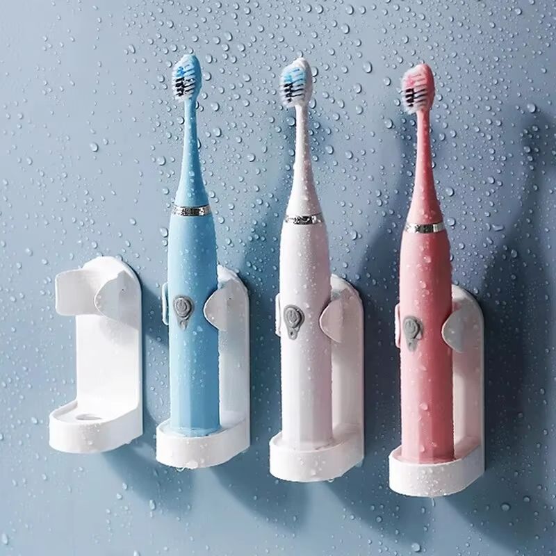 1pc Electric Toothbrush Holder Wall-Mounted Bathroom Adapt 90% Electric Toothbrush Holder Traceless Toothbrush Stand Rack