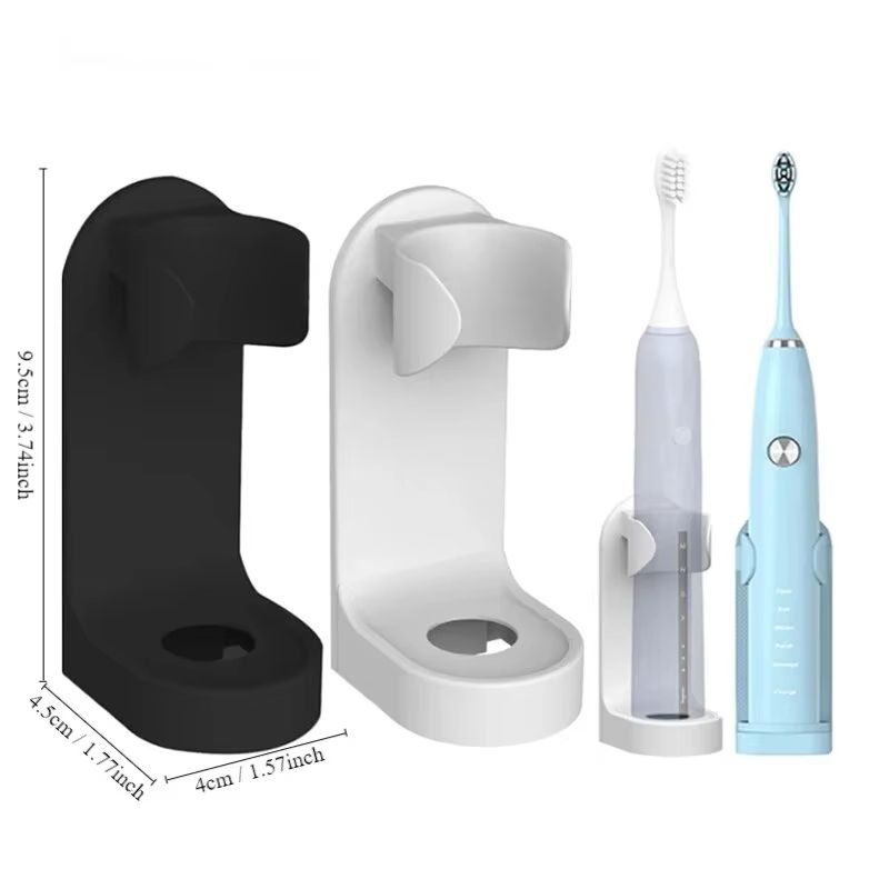 1pc Electric Toothbrush Holder Wall-Mounted Bathroom Adapt 90% Electric Toothbrush Holder Traceless Toothbrush Stand Rack