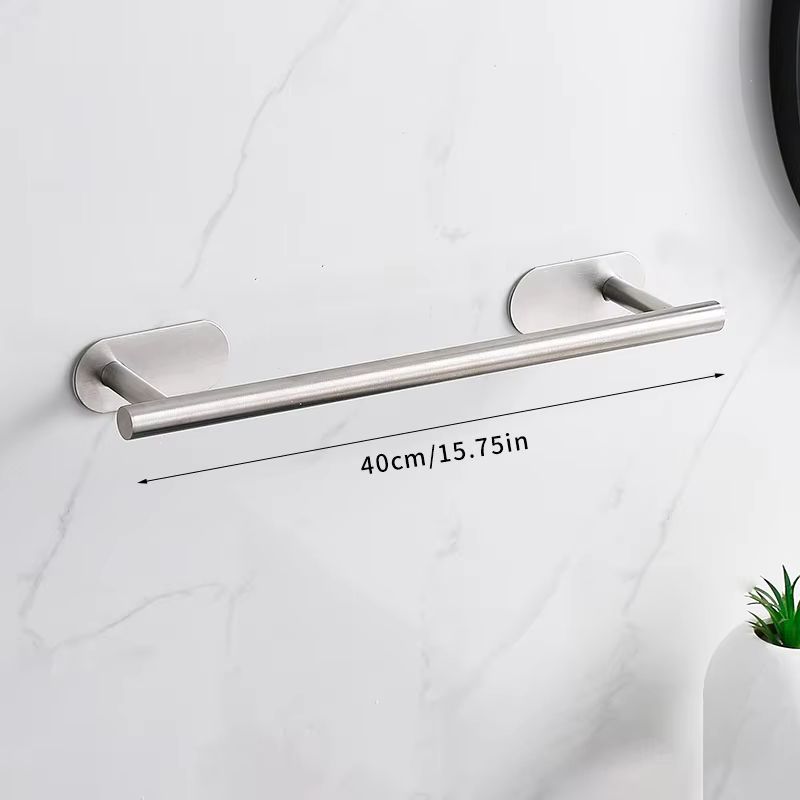 Self-Adhesive Towel Bar Holder Without Drilling Hole Tower Rack Hanger Shelf Storage Bathroom Towel Rod Bath Kitchen Towel Rail