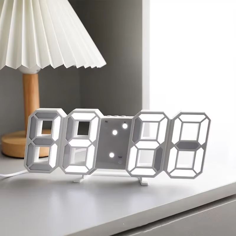 Wall Clock 3D Led Clocks Decoration for Bedroom Mode Home and Decoration Hanging Large Digital Watches Interior Room Light Decor