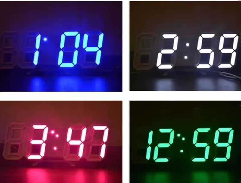 Wall Clock 3D Led Clocks Decoration for Bedroom Mode Home and Decoration Hanging Large Digital Watches Interior Room Light Decor