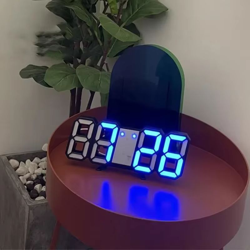 Wall Clock 3D Led Clocks Decoration for Bedroom Mode Home and Decoration Hanging Large Digital Watches Interior Room Light Decor