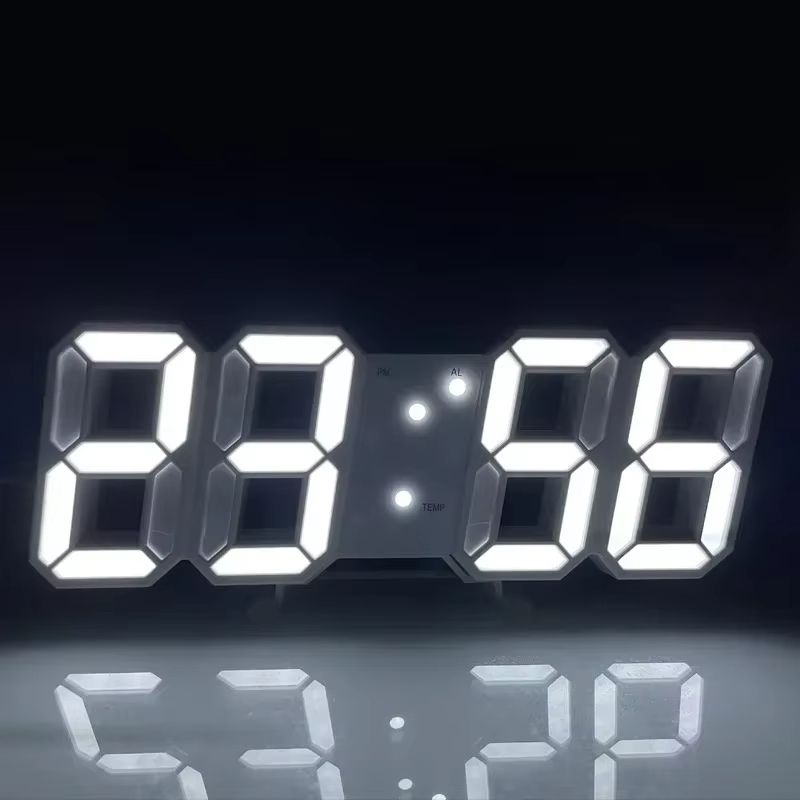 Wall Clock 3D Led Clocks Decoration for Bedroom Mode Home and Decoration Hanging Large Digital Watches Interior Room Light Decor